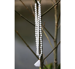 White Agate Hakik Mala