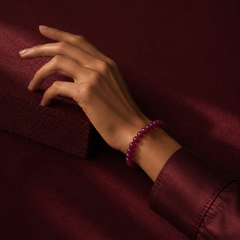 Natural Ruby Rose Quartz Bracelet | The Ruby Signature