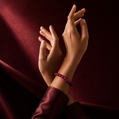Natural Ruby Rose Quartz Bracelet | The Ruby Signature