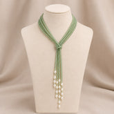 The Verdant Pearl Lariat Necklace