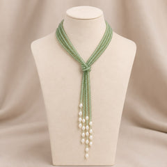 The Verdant Pearl Lariat Necklace