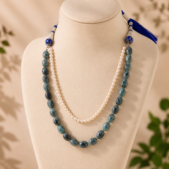 Bespoke African Turquoise Jasper & Pearl Necklace