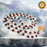 Natural Rudraksha & Pearl Mala 7 mm Beads