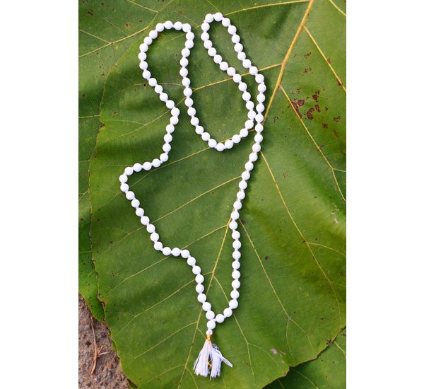 White Agate Hakik Mala