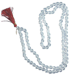 Diamond Cut Rock Crystal Sphatik Mala