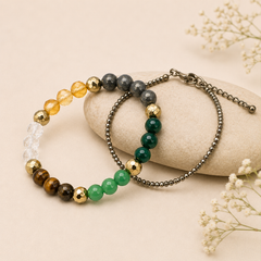 The Dhan Lakshmi Duo (The Money Magnet Bracelet + Pyrite Anklet)
