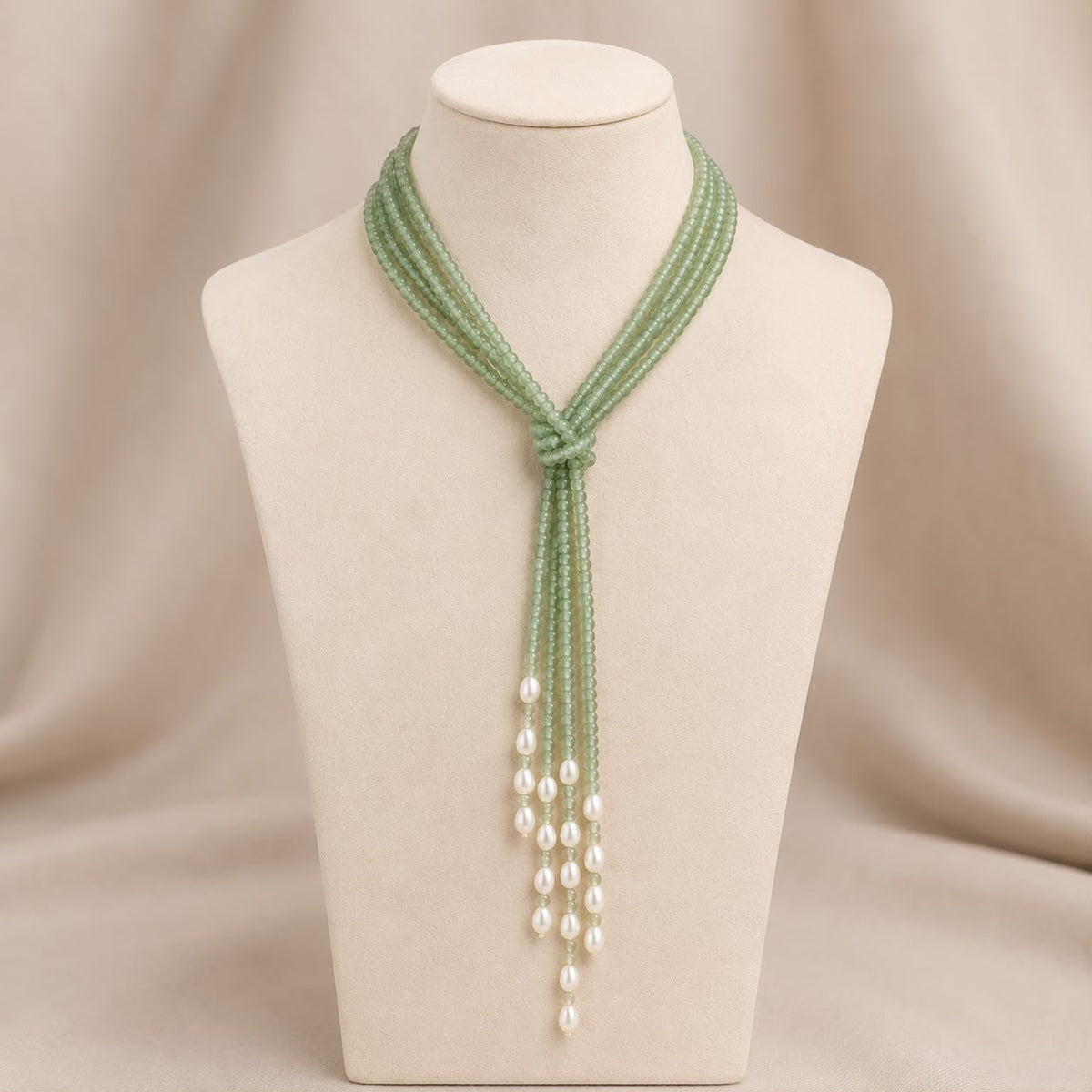 The Verdant Pearl Lariat Necklace