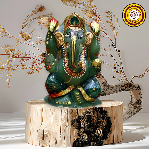 Green Jade Ganesh Idol