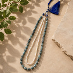 Bespoke African Turquoise Jasper & Pearl Necklace