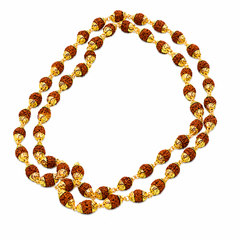 Golden Color Metal Cap Rudraksha Mala